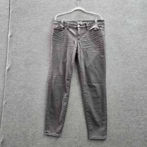 J Crew‎ Women Jeans 32 Gray Denim Toothpick Skinny Pockets Mid Rise 28 in Inseam